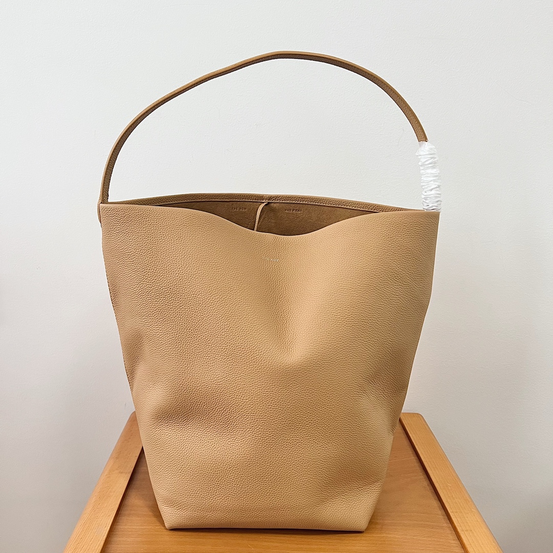 THE ROW Large Grained Leather Magnetic Closure Tote Bag