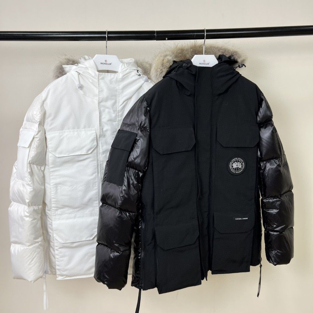 Guangzhou high-end Canada Goose Expedition jacket in 4 colors: black, white, pink, gray. Sizes: XS-XL. Sustainable design, classic style, keeps warm.-Big cat