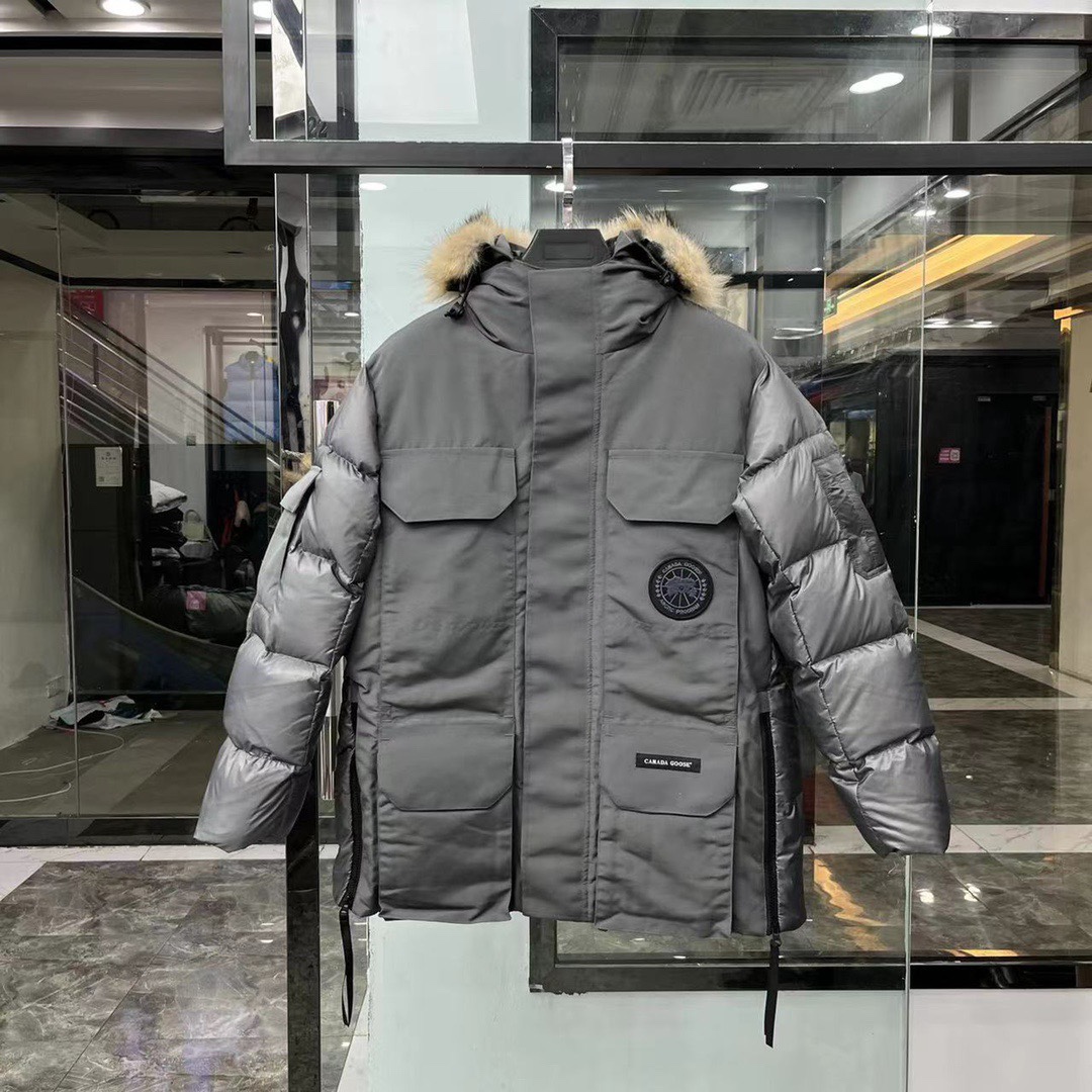Guangzhou high-end Canada Goose Expedition jacket in 4 colors: black, white, pink, gray. Sizes: XS to XL. Sustainable design, classic style, keeps warm.-Big cat