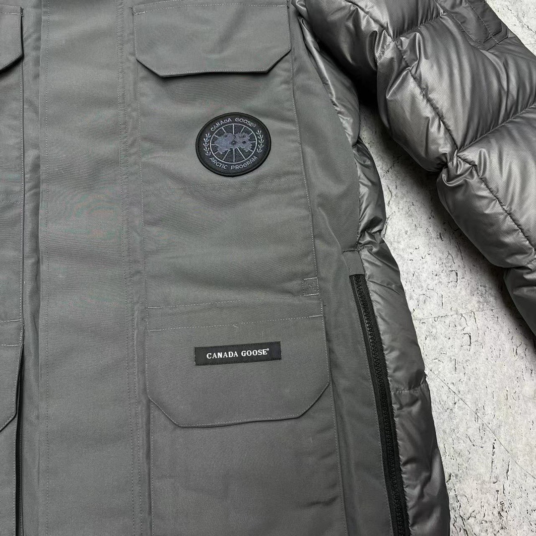 Guangzhou high-end Canada Goose Expedition jacket in 4 colors: black, white, pink, gray. Sizes: XS to XL. Sustainable design, classic style, keeps warm.-Big cat