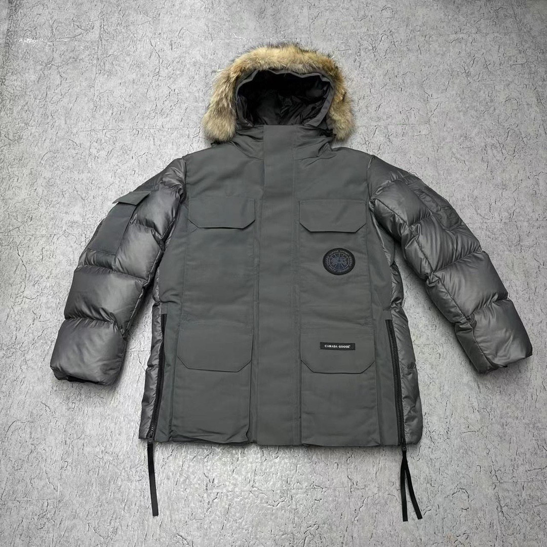 Guangzhou high-end Canada Goose Expedition jacket in 4 colors: black, white, pink, gray. Sizes: XS to XL. Sustainable design, classic style, keeps warm.-Big cat