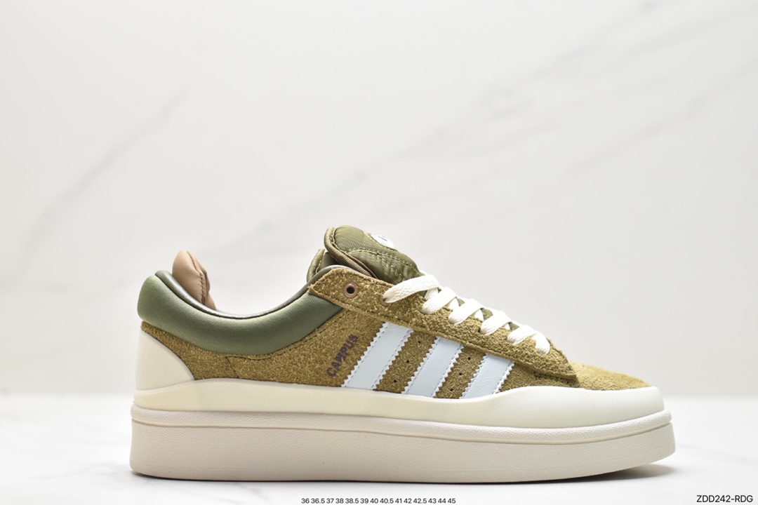 Original box Bad Bunny x adidas originals Campus Bad Bunny white casual sports sneakers ID2529