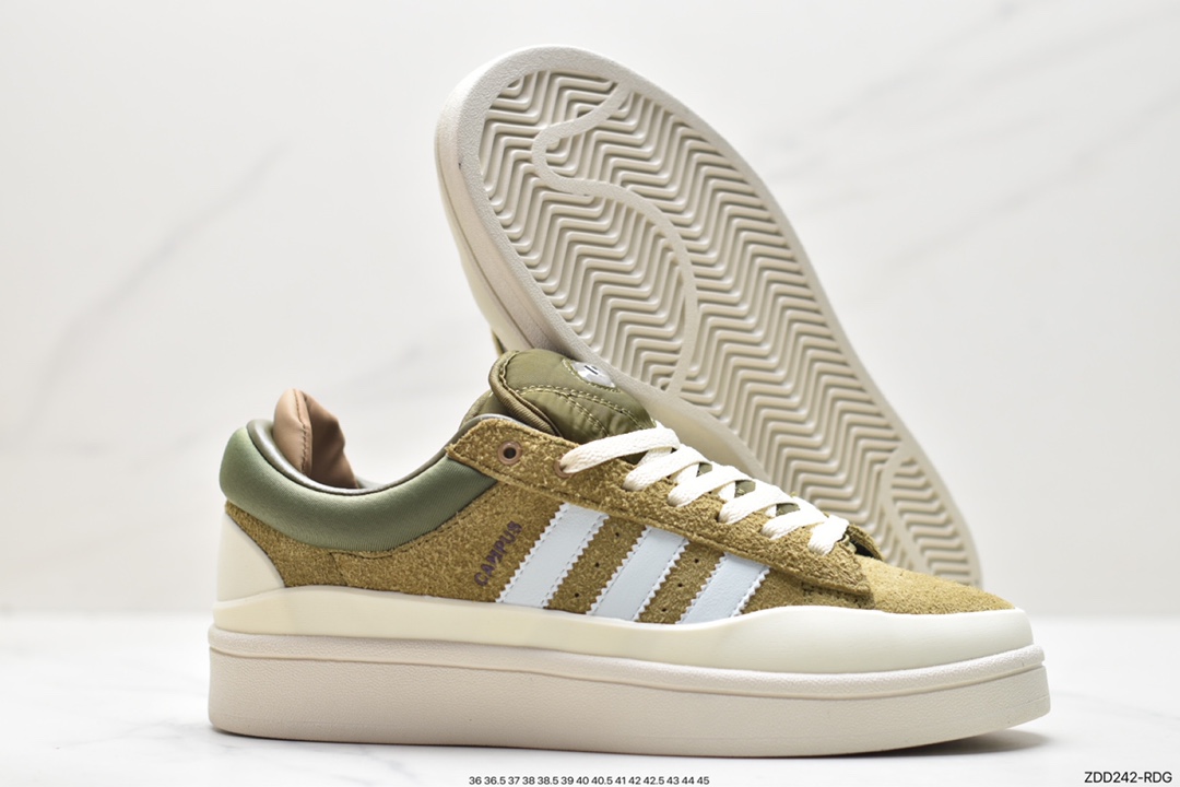 Original box Bad Bunny x adidas originals Campus Bad Bunny white casual sports sneakers ID2529