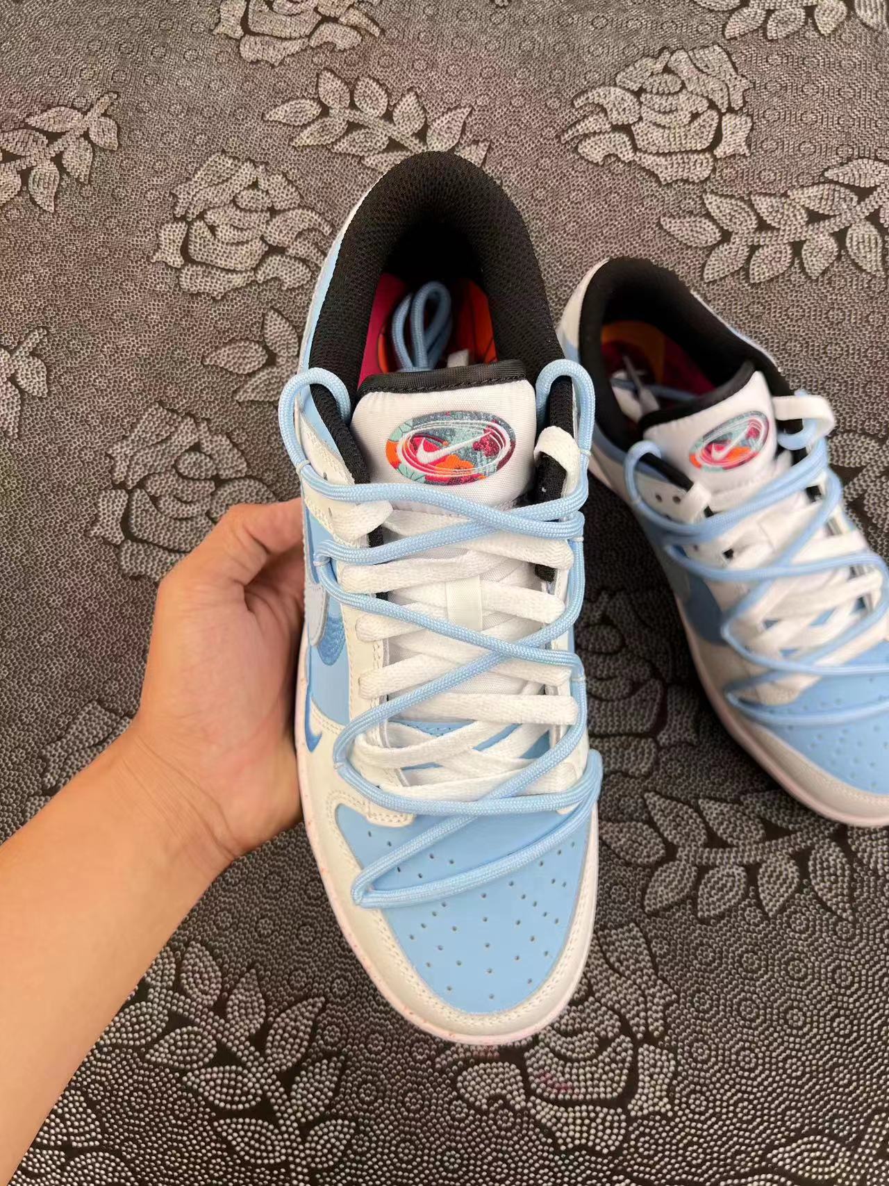 ?正品定制 Nike Dunk Low Multi-Color 夏日海洋 解构绑带 低帮板鞋 蓝白配色?