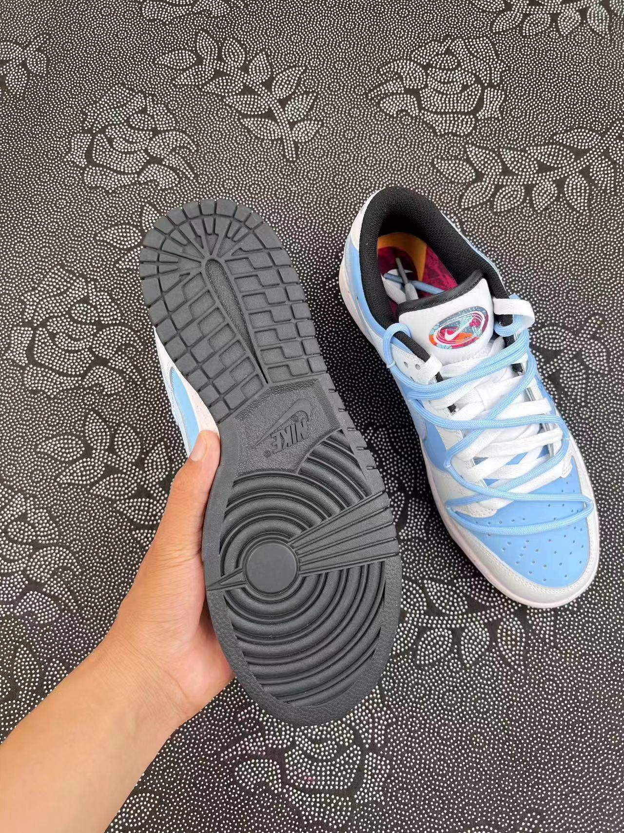 ?正品定制 Nike Dunk Low Multi-Color 夏日海洋 解构绑带 低帮板鞋 蓝白配色?