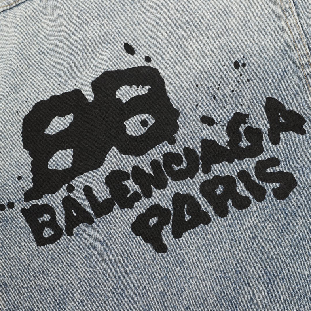 Balenciaga/巴黎世家 喷墨印花水洗仔外套