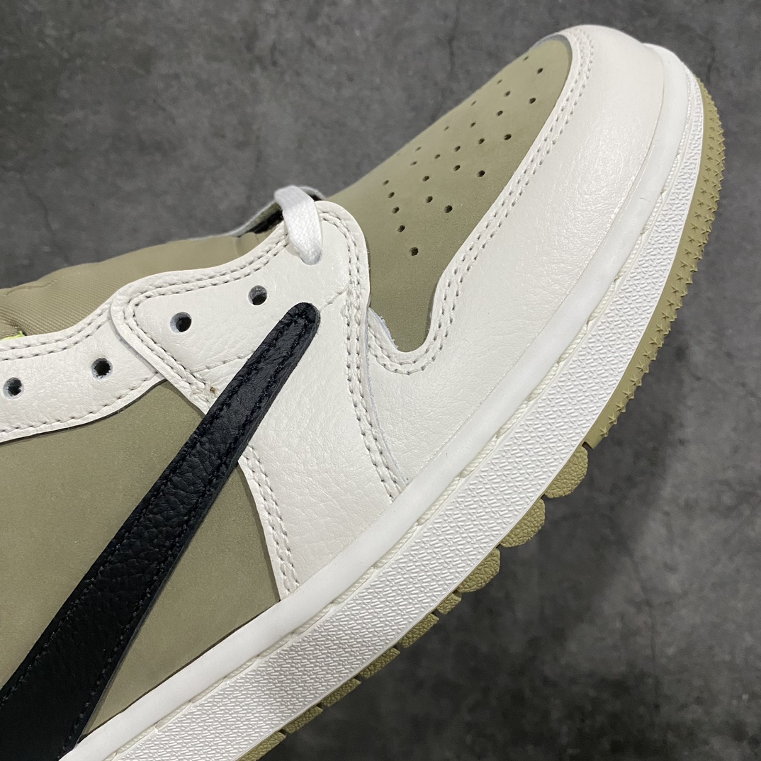 [PK Pure Original] Travis Scott x Air Jordan AJ1 Low Golf ”Olive” TS Joint Inverted Hook Golf Low Top 6.0 FZ3124-200