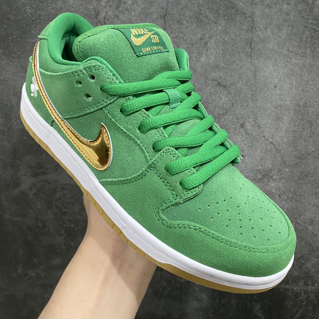 [Top version] NK SB Dunk Low ”Shamrock” four-leaf clover low-top casual sneakers BQ6817-303