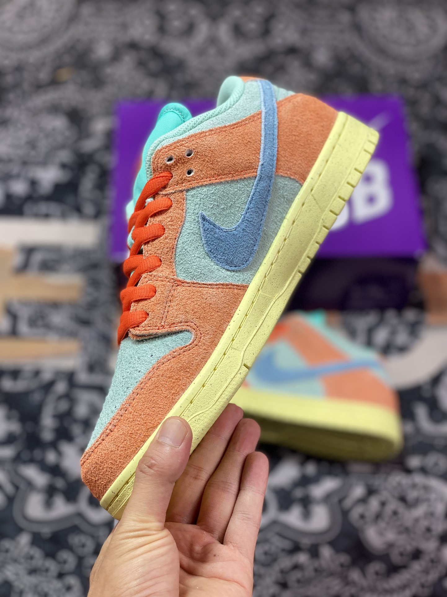 300 Nike SB Dunk Low Pro"Orange Aqua"扣篮系列低帮休闲运动滑板板鞋“翻毛湖水蓝亮橙”DV5429-800