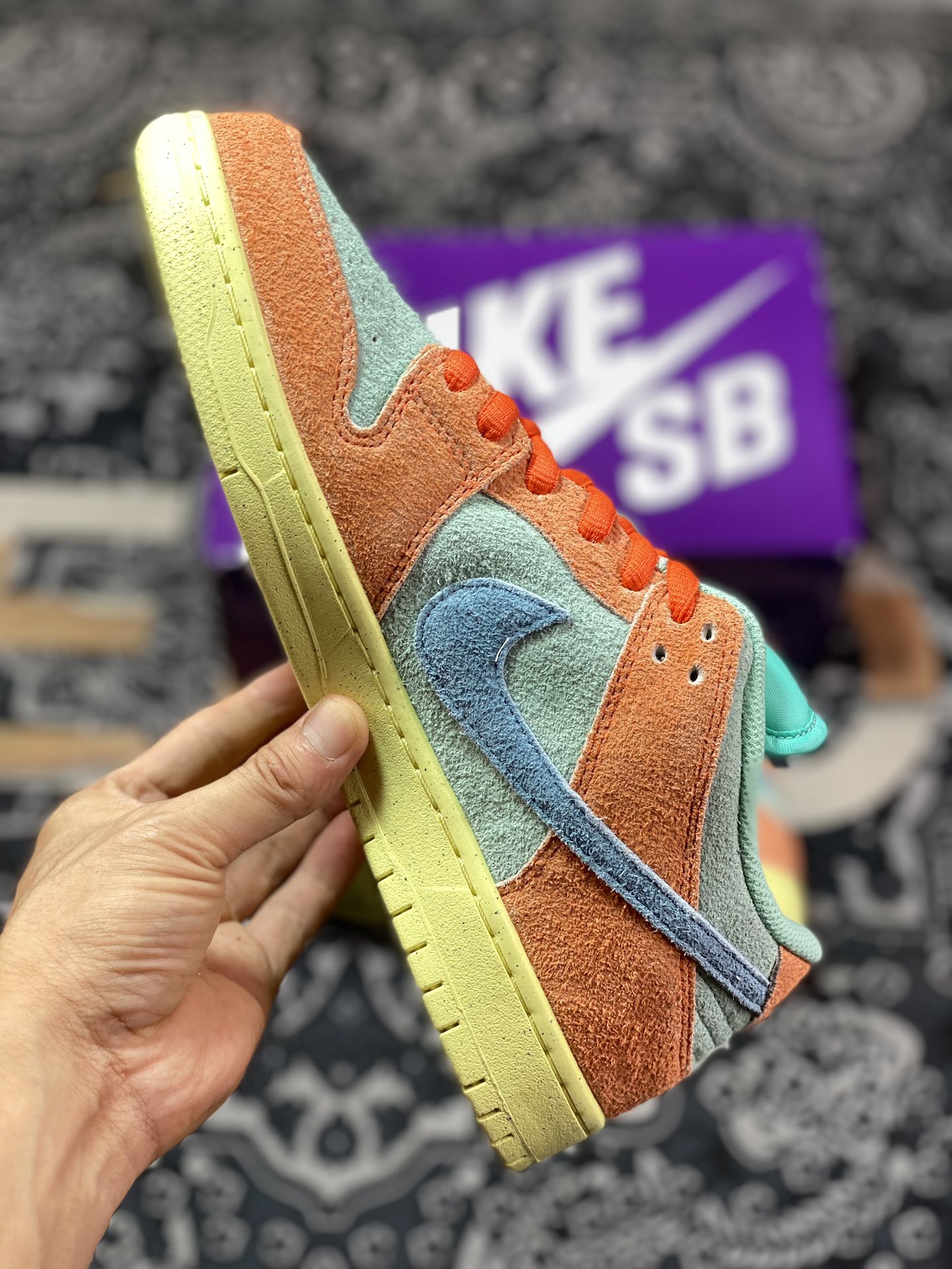 300 Nike SB Dunk Low Pro"Orange Aqua"扣篮系列低帮休闲运动滑板板鞋“翻毛湖水蓝亮橙”DV5429-800