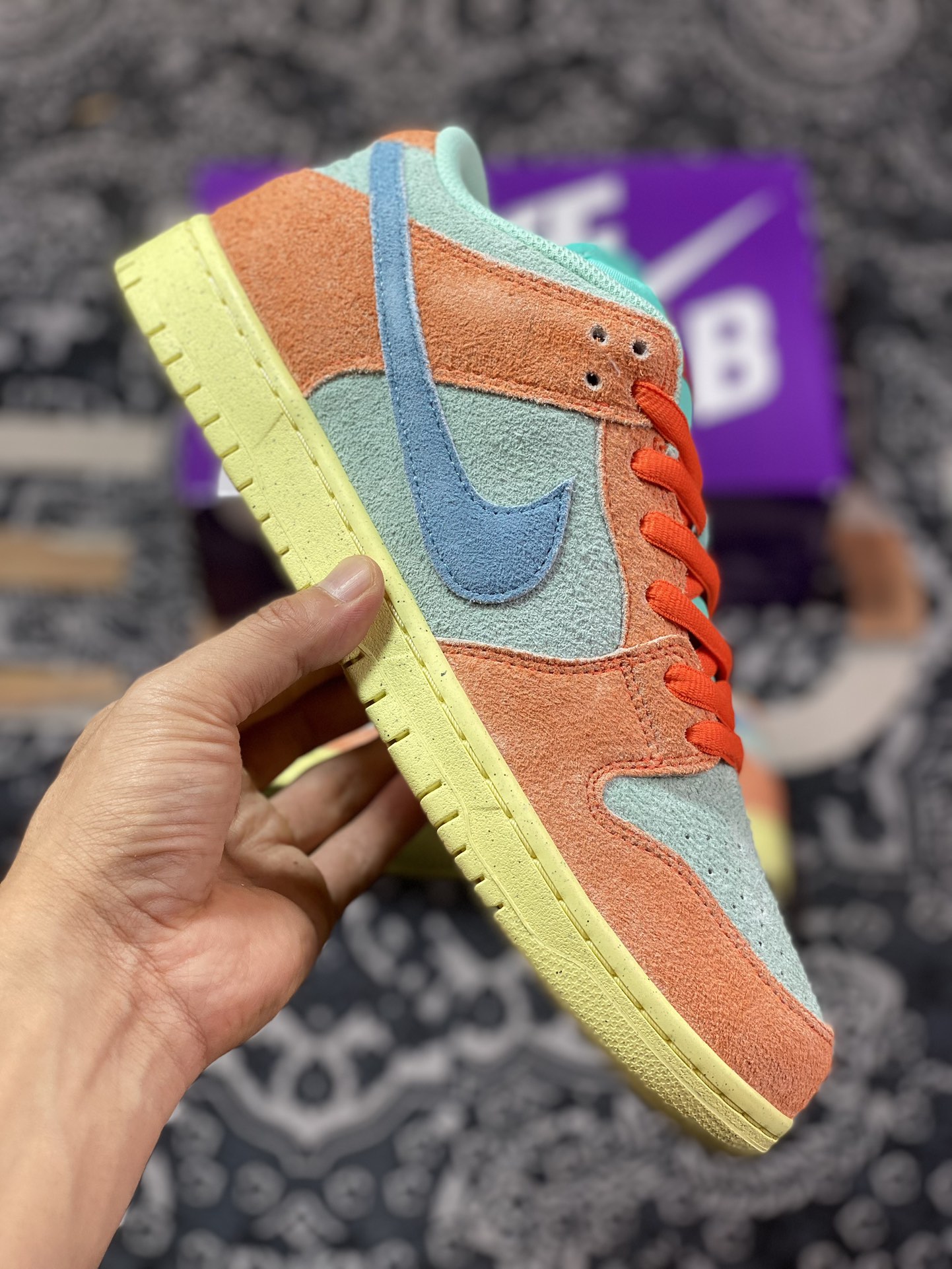 300 Nike SB Dunk Low Pro"Orange Aqua"扣篮系列低帮休闲运动滑板板鞋“翻毛湖水蓝亮橙”DV5429-800