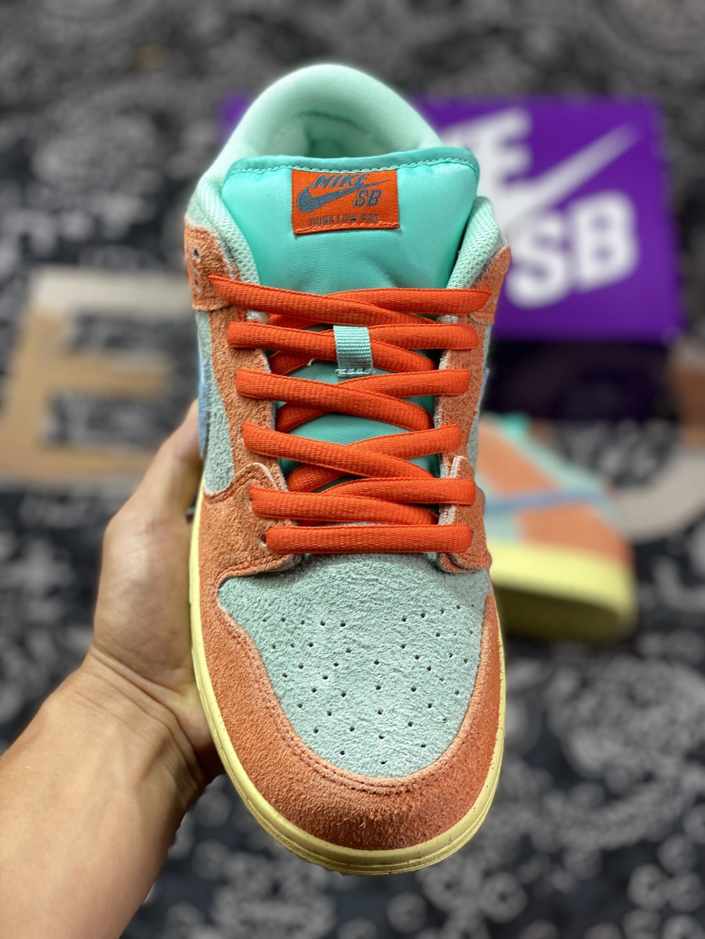 300 Nike SB Dunk Low Pro"Orange Aqua"扣篮系列低帮休闲运动滑板板鞋“翻毛湖水蓝亮橙”DV5429-800