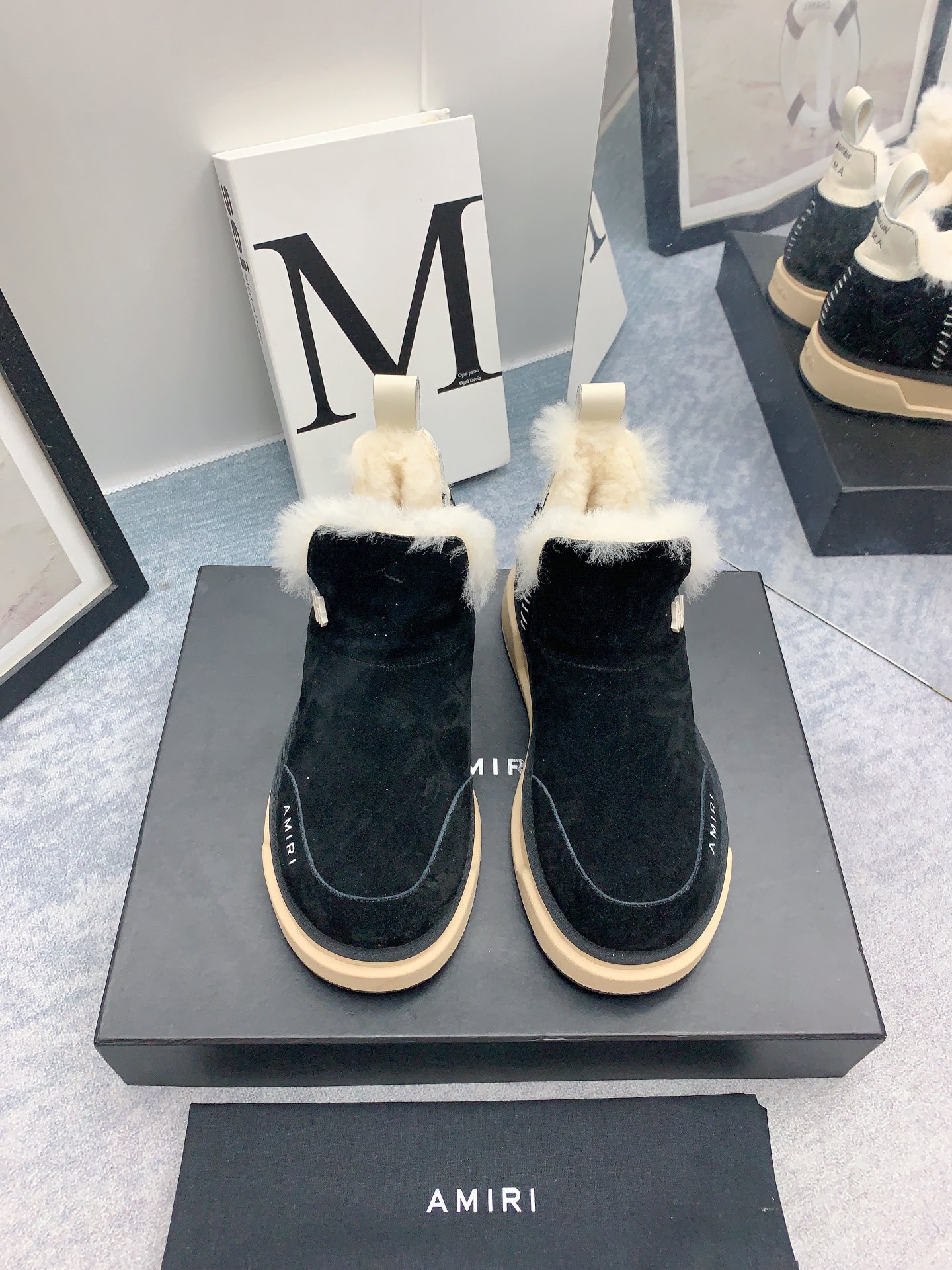 AMIRI Emir 2023 Winter Boots: Fur Shoes with Japanese Style and Zirconium Fabric