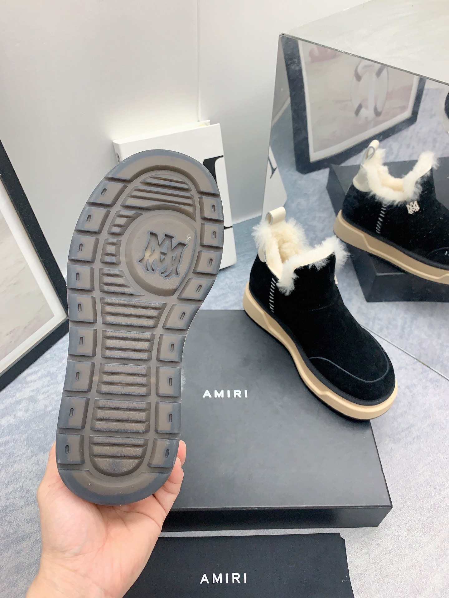 AMIRI Emir 2023 Winter Boots: Fur Shoes with Japanese Style and Zirconium Fabric - 图片 9