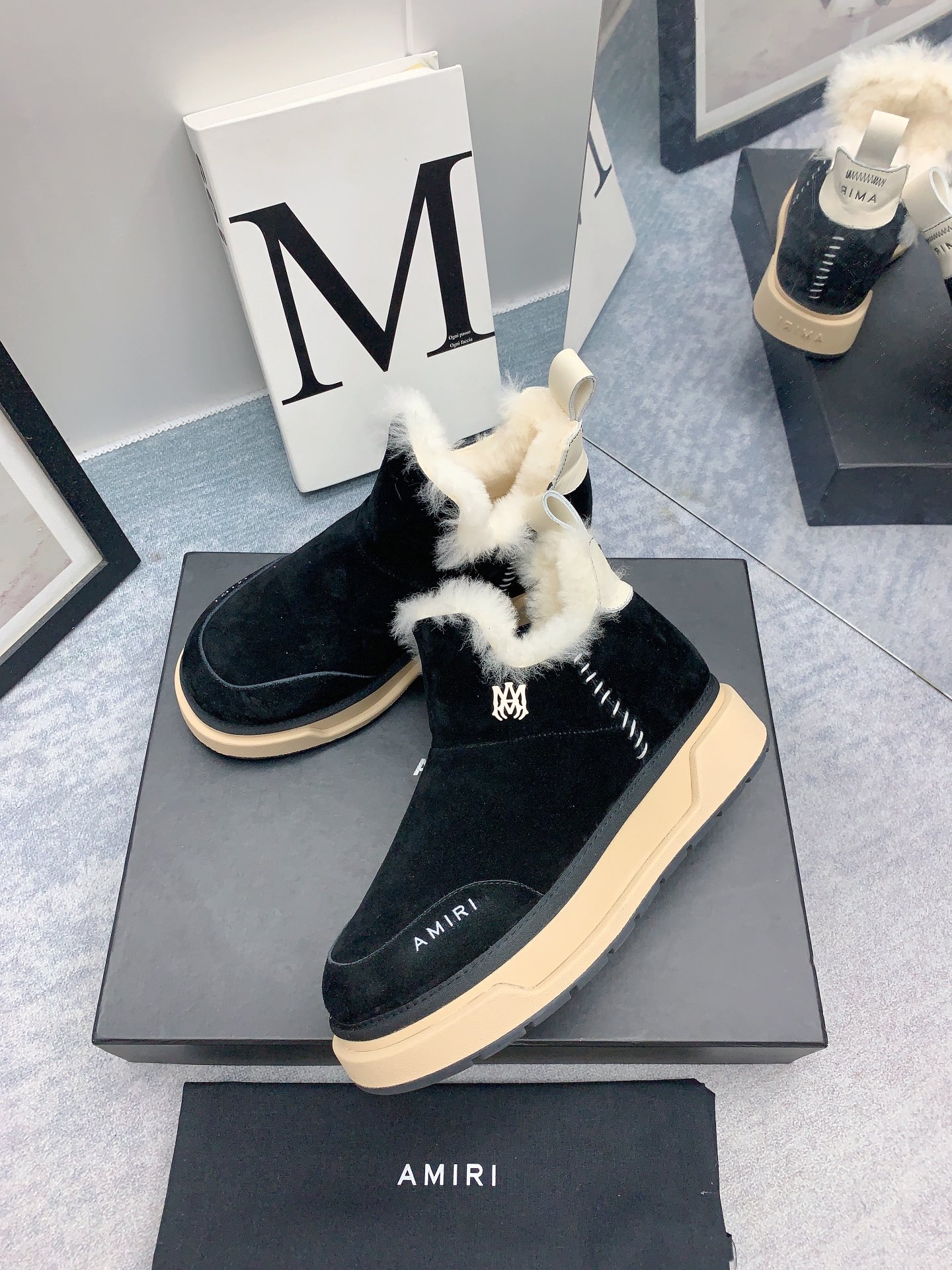 AMIRI Emir 2023 Winter Boots: Fur Shoes with Japanese Style and Zirconium Fabric - 图片 7