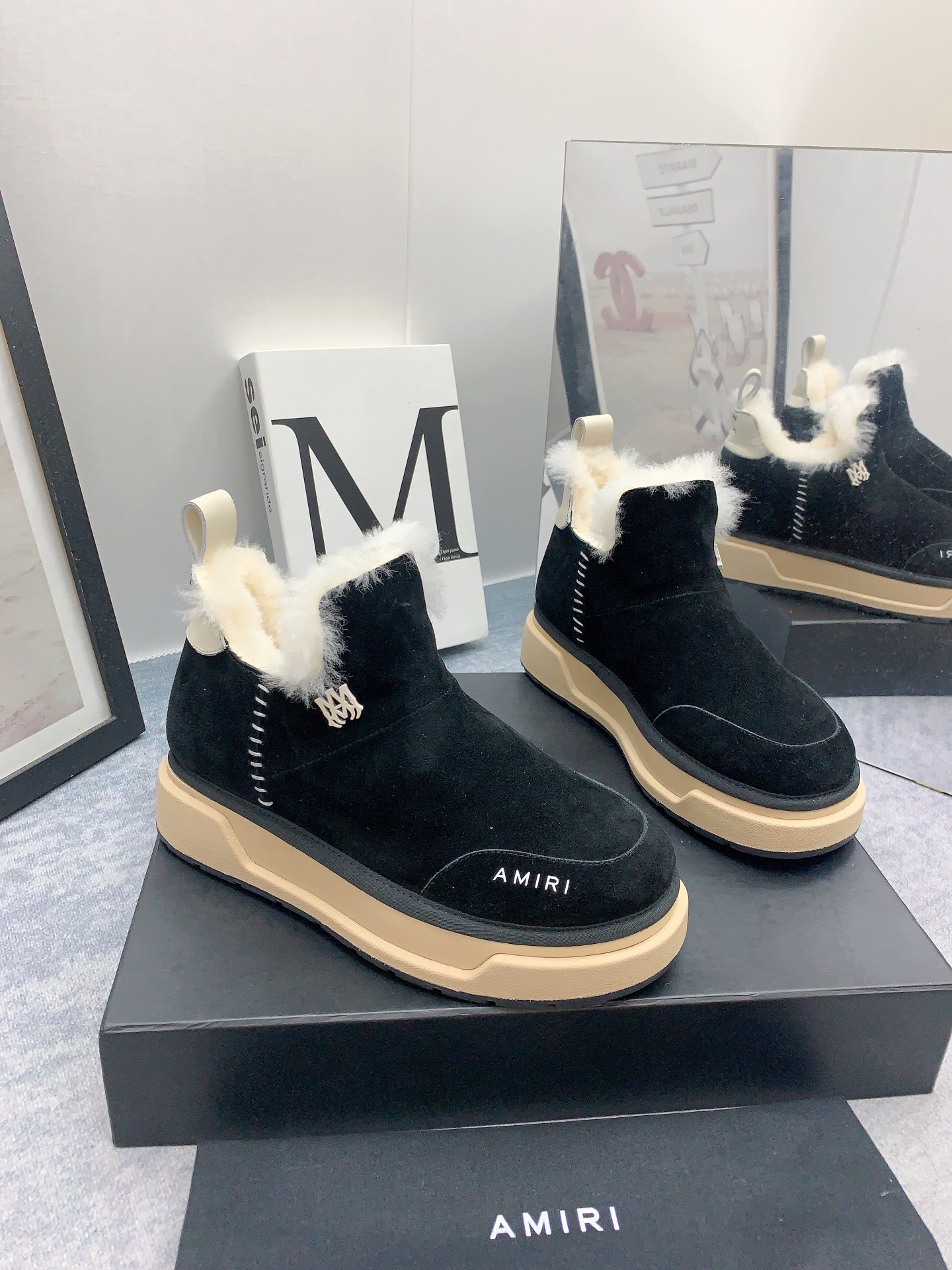 AMIRI Emir 2023 Winter Boots: Fur Shoes with Japanese Style and Zirconium Fabric - 图片 4