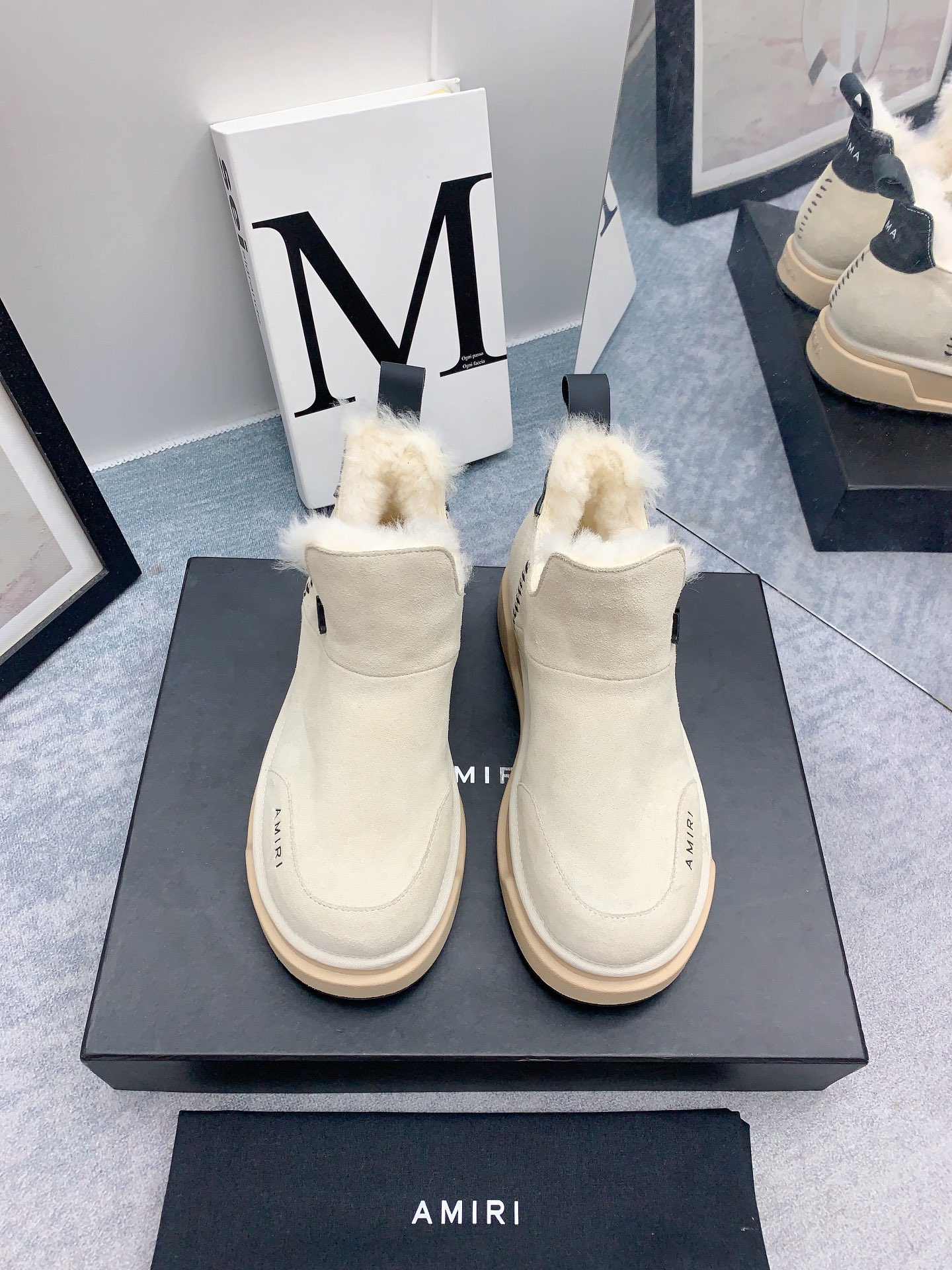 AMIRI Emir 2023 Winter Boots: High-End Fur Shoes with Japanese Style