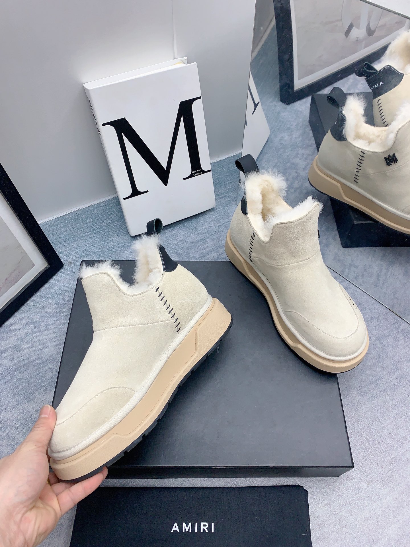 AMIRI Emir 2023 Winter Boots: High-End Fur Shoes with Japanese Style - 图片 6