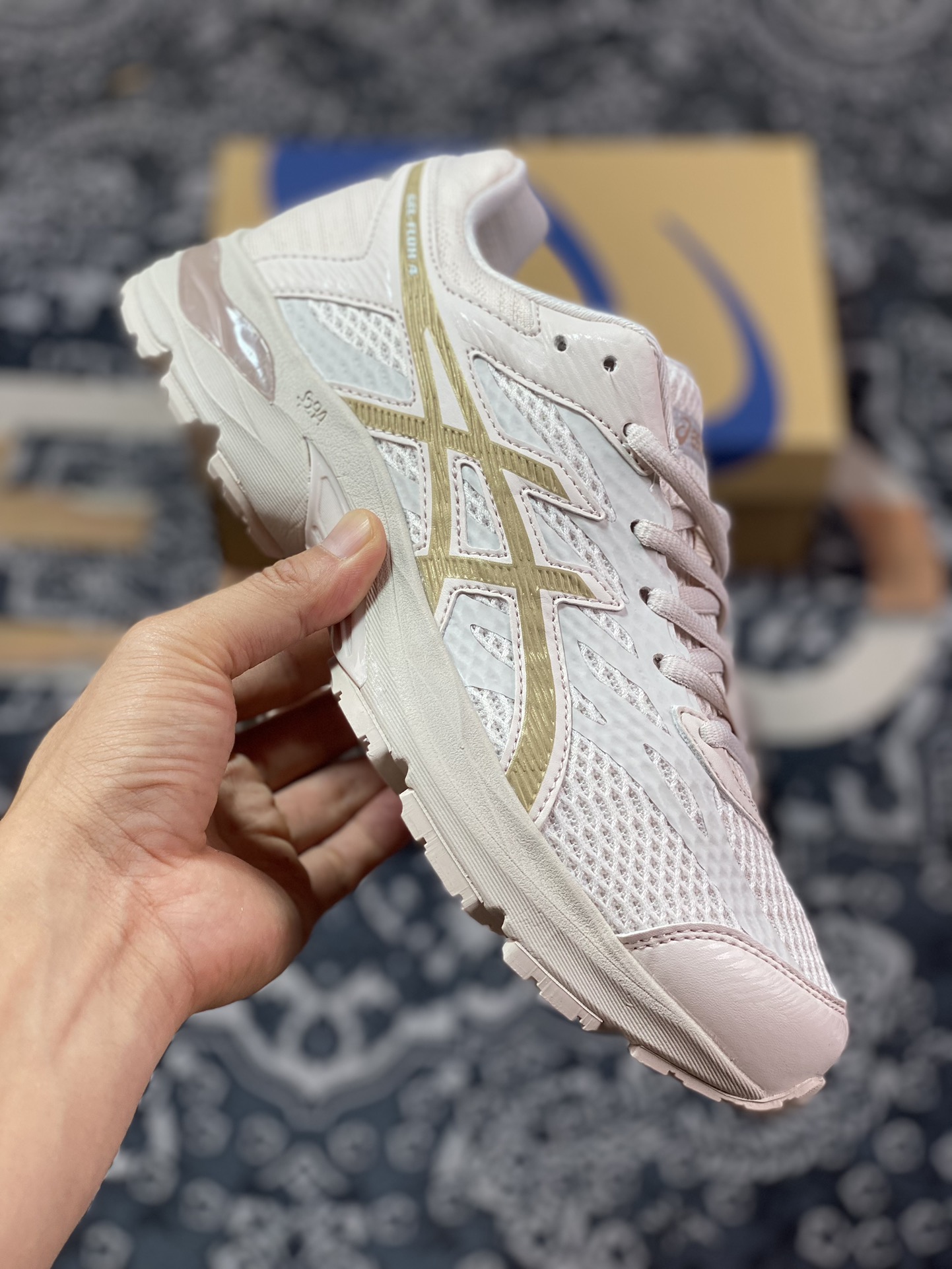 180 Asics Gel-Flux 4 米金 运动复古休闲透气专业跑鞋