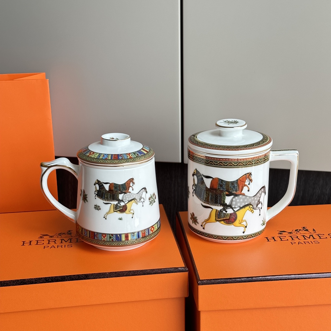 HERMÈS European-Style Fine Bone China Tea Infuser Mug - Comprehensive 4