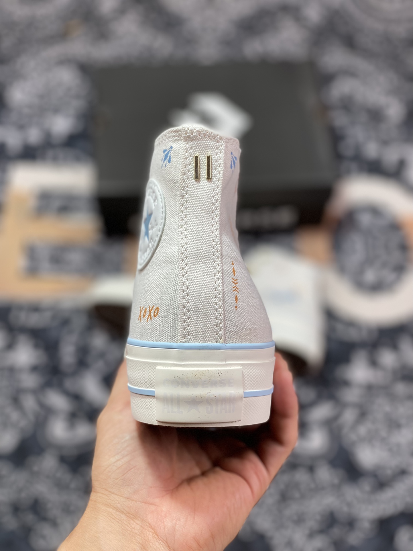 Converse Chuck Taylor All Star Lift High ”Cream White/Black” Butterfly Vulcanized Shoes ”Canvas Beige Gold Buckle” A07135C