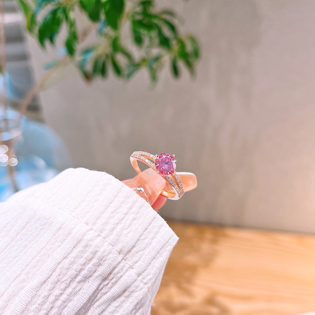 925 Silver Moissanite Ring Light Luxury Anniversary Silver