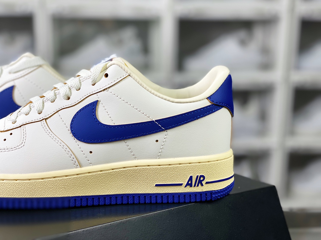 Nike Air Force 1'07 LV8 Low ”Athletic Department” Air Force One sneakers ”Leather White Royal Blue Oxidized Old Yellow” FQ8103-133