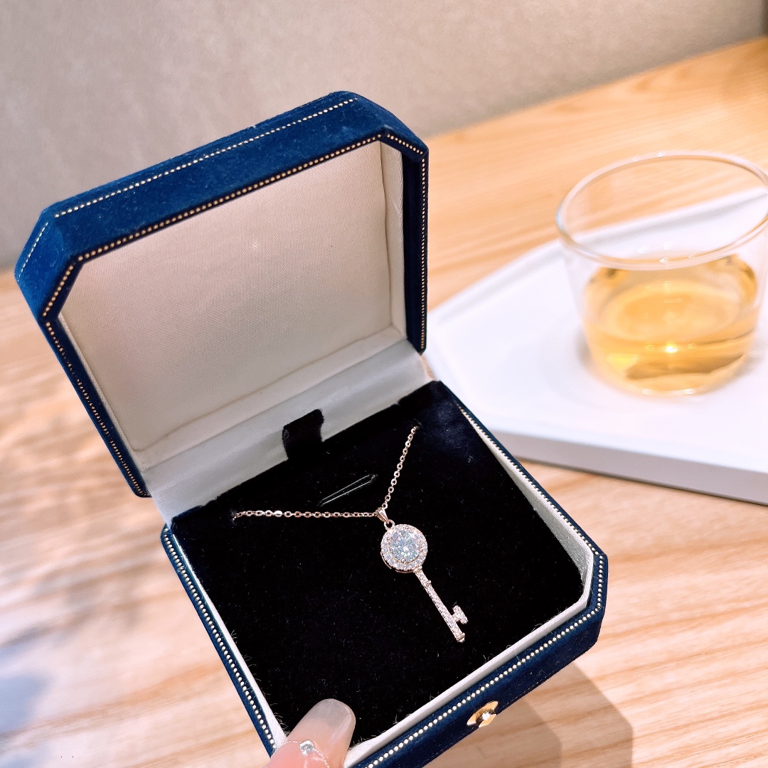 High Polish Silver Moissanite Necklace Dainty Birthday Silver