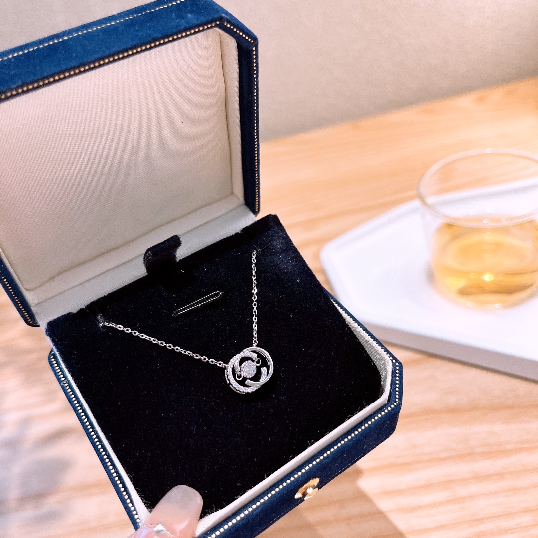 Fine Silver Moissanite Necklace Romantic Date Night Gold