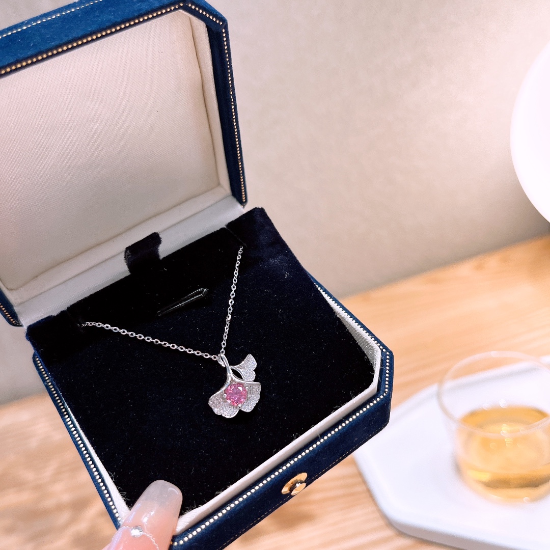 Solid Silver Moissanite Necklace Pure Wedding Gold