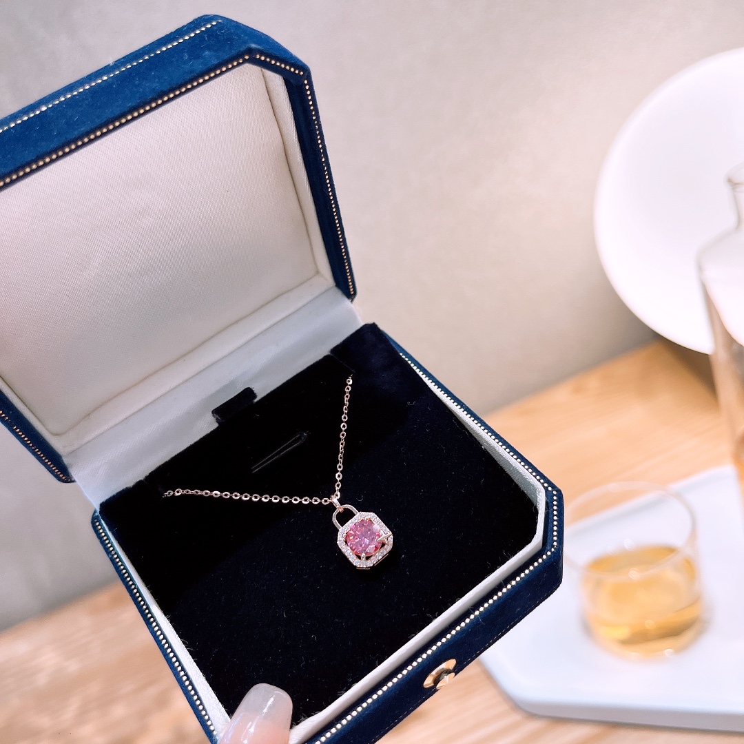 925 Silber Moissanit Kette Künstlerisch Verlobung Silber