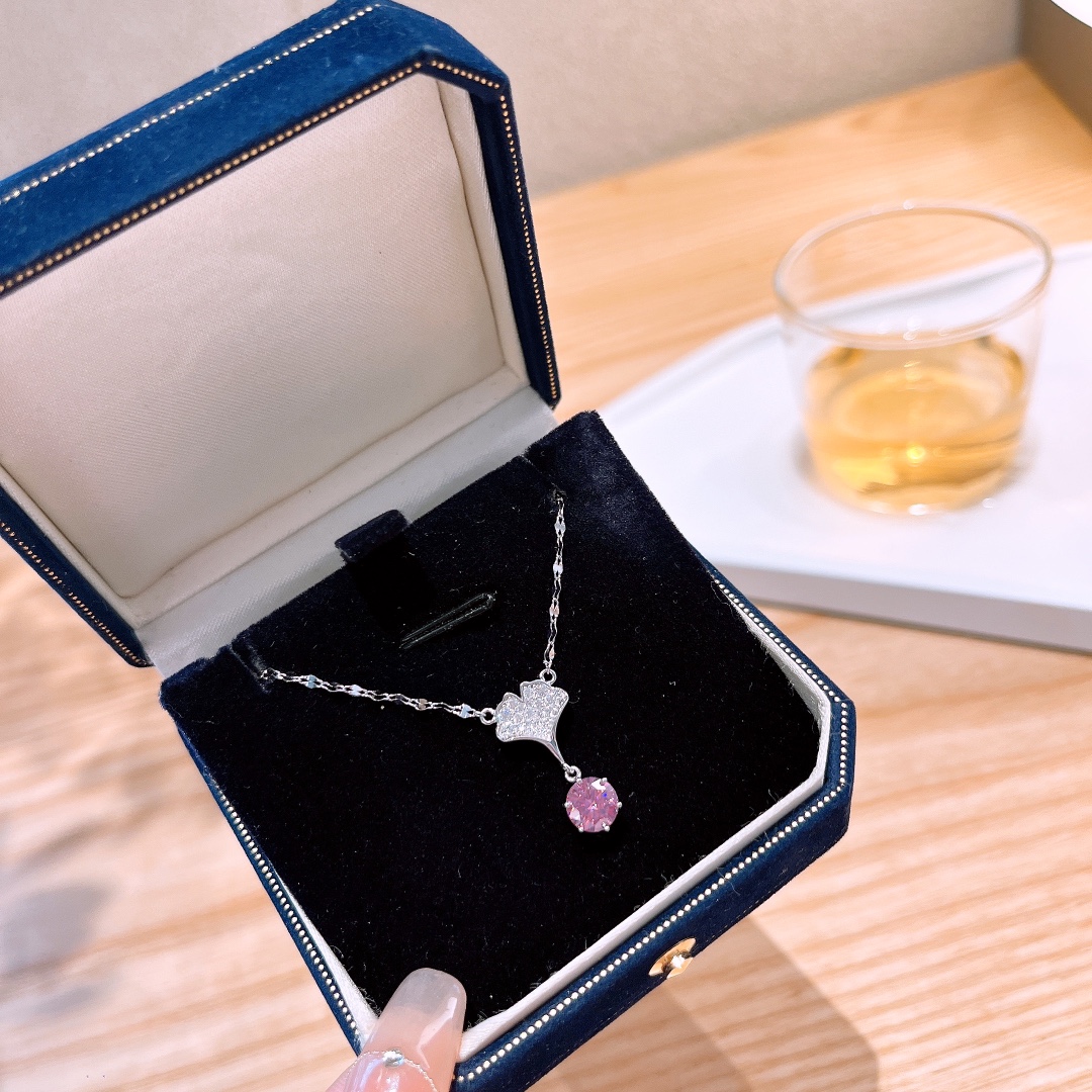 Massivsilber Moissanit Kette Hochwertig Verlobung Gold