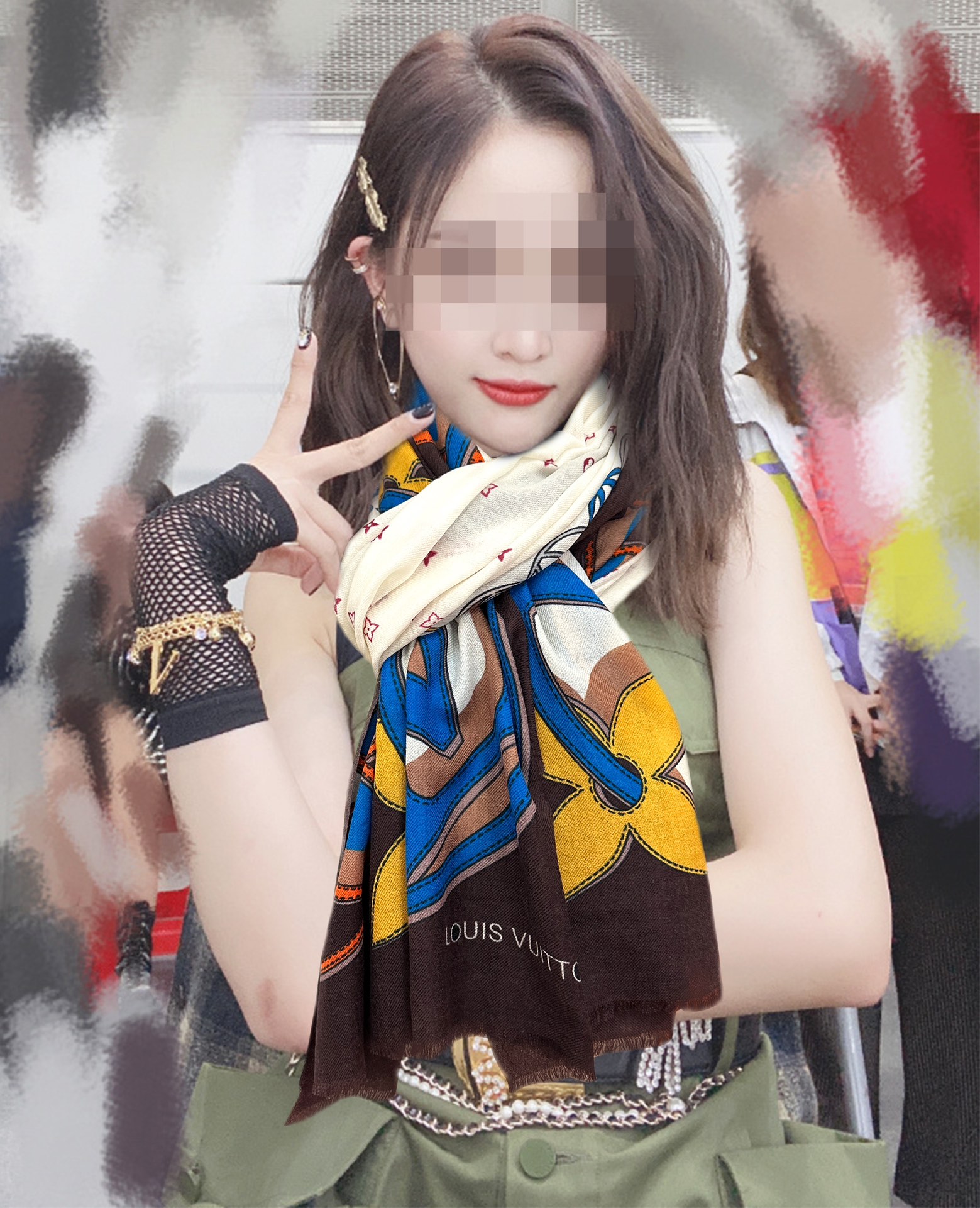 LV路易威登印花羊绒围巾
