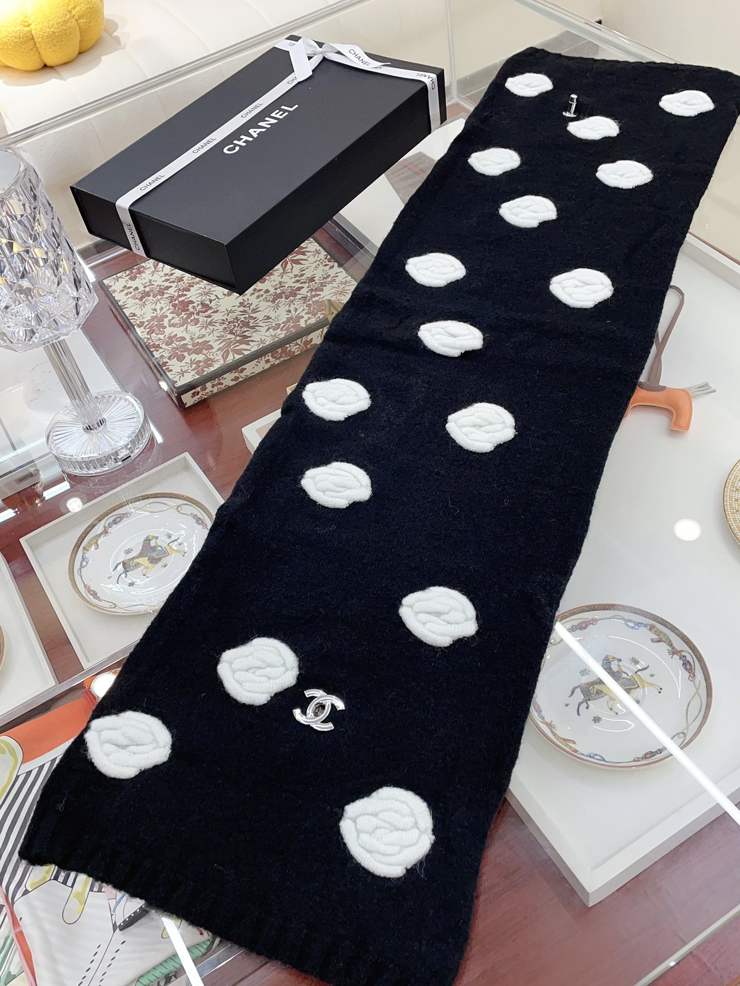 Chanel Haute Couture Silk Twill Scarf Shawl Ref.3A737034 7