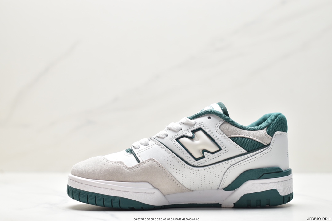 New Balance 55 series white, yellow and green New Balance leather neutral casual running shoes BB550STA