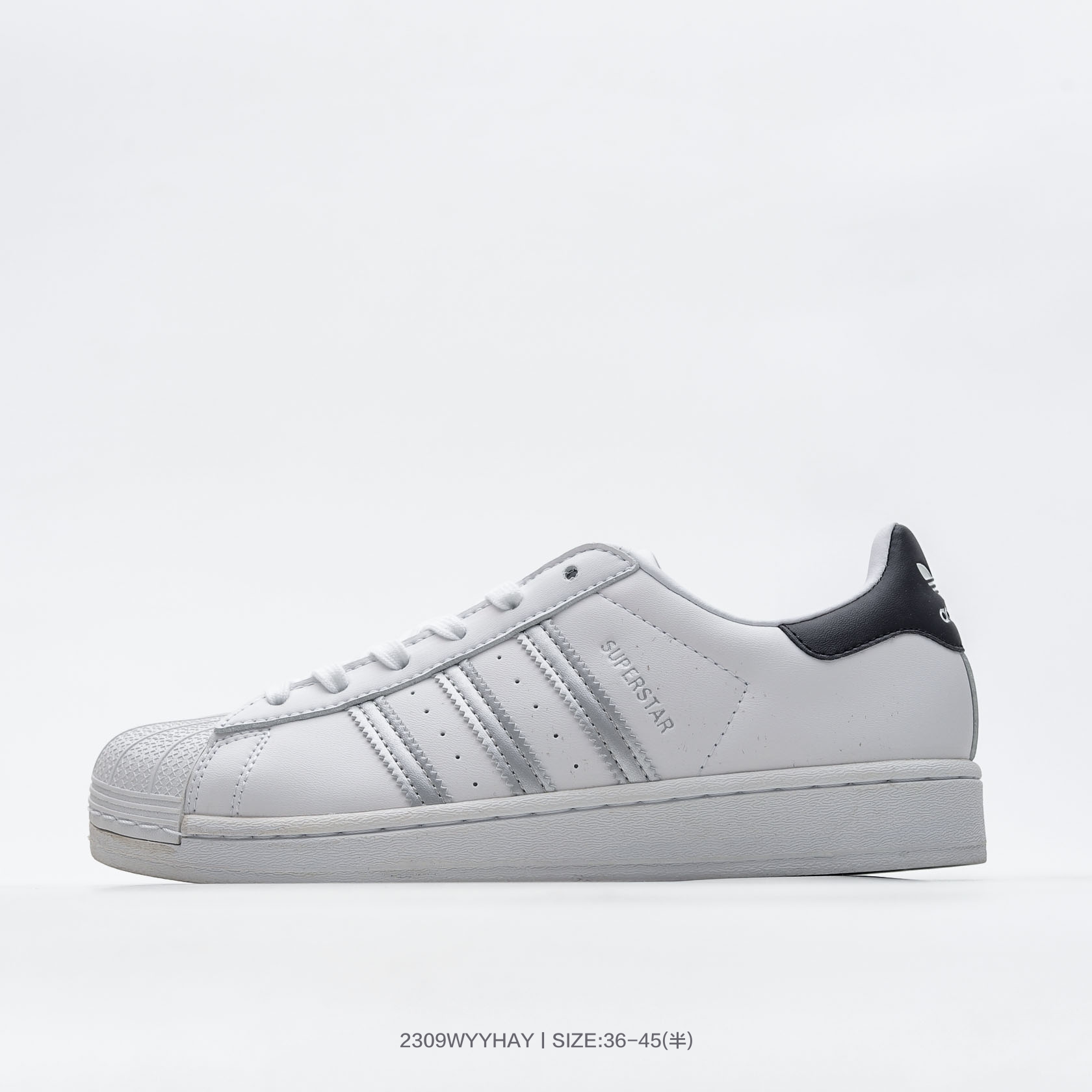 白黑银HQ4256 阿迪达斯Adidas Originals Superstar 贝壳头经典百搭休闲运动板鞋 编号:2309WYYHAY