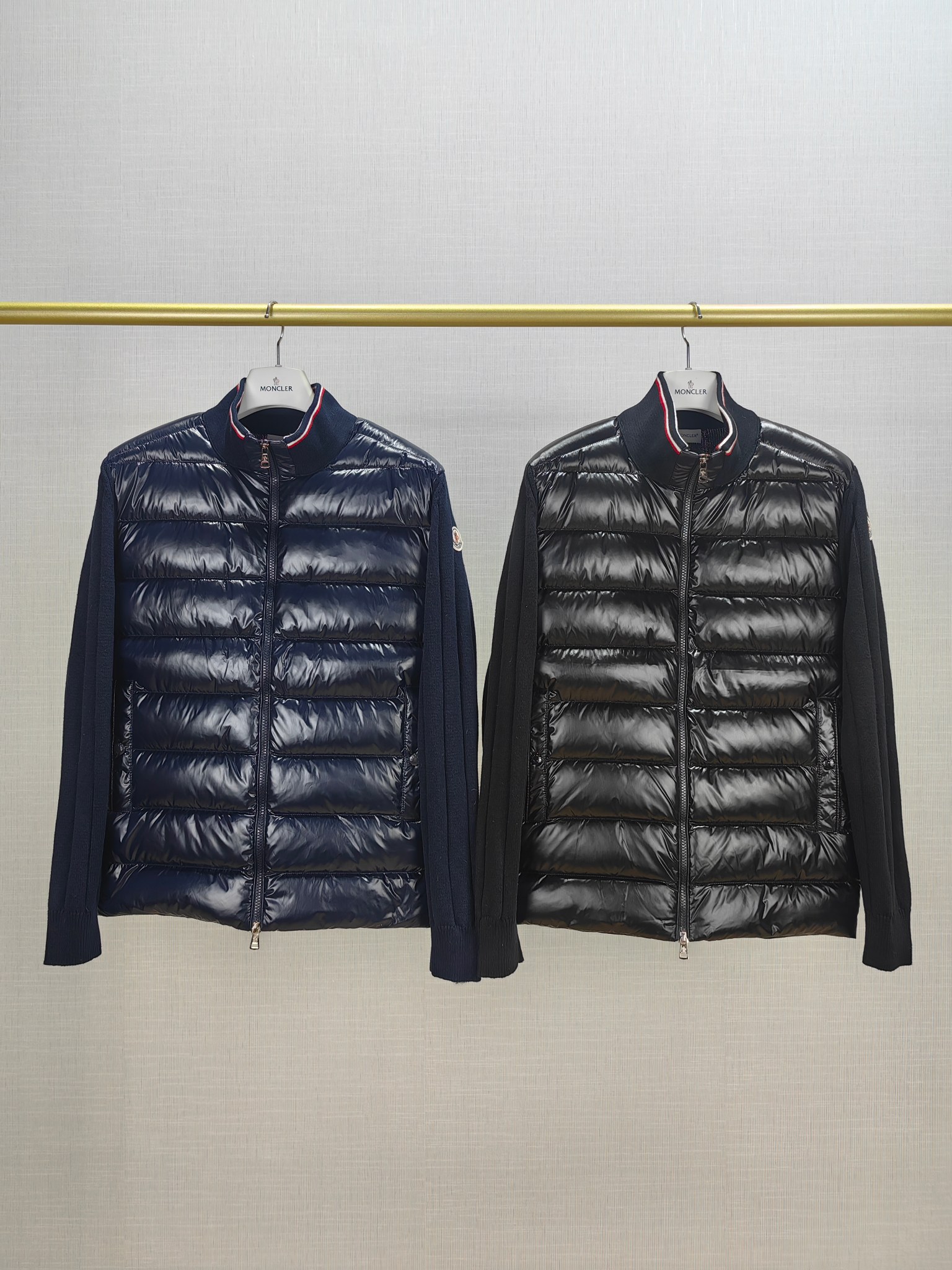 Moncler Ropa Abrigos y chaquetas Chaqueta de plumón Cada diseñador
 Empalme Tejido Lana Colección de invierno