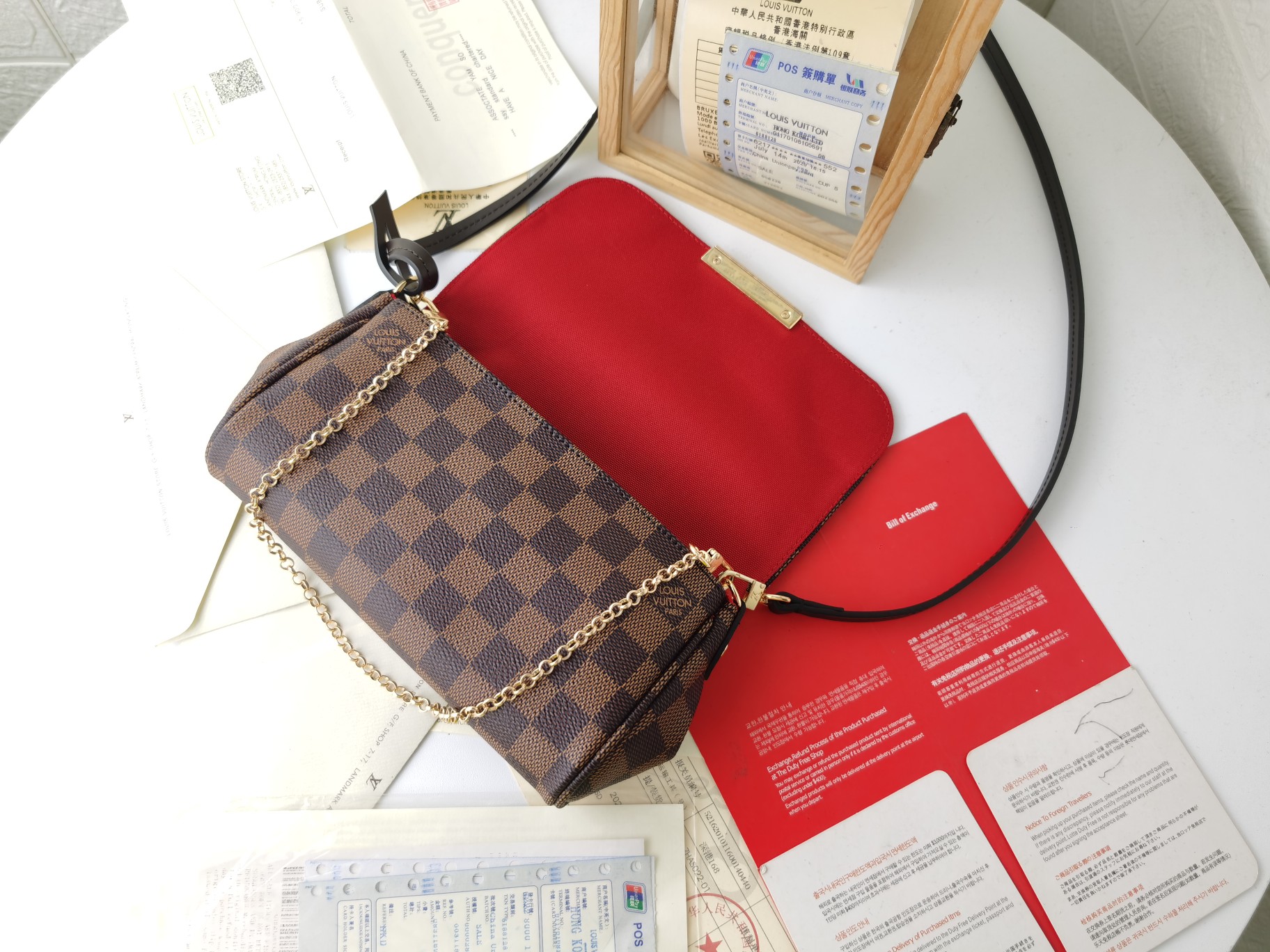 モノグラムキャンバスのコンパクトハンドバッグ