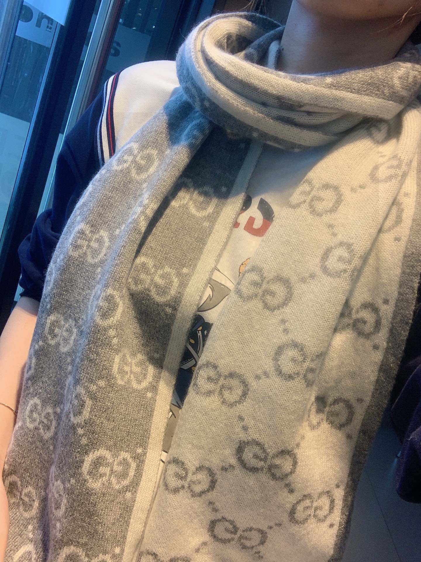 GUCCI古奇双面提花经典羊绒围巾