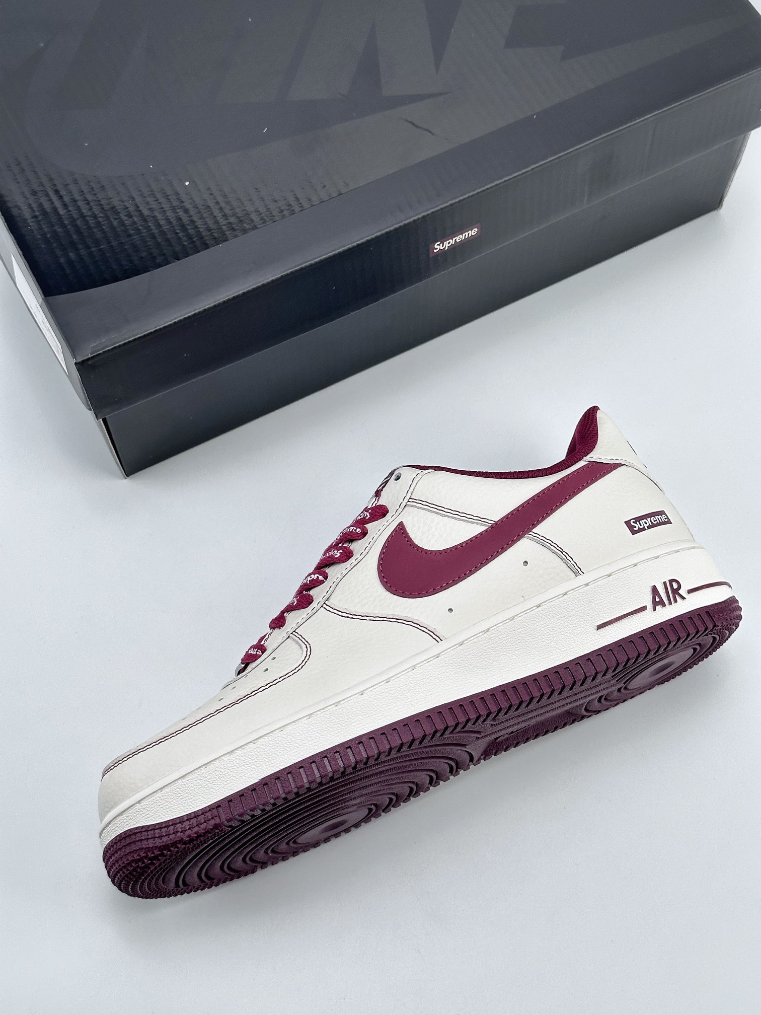 Nike Air Force 1 Low 07 x supreme white wine red starry sky SU0220-013