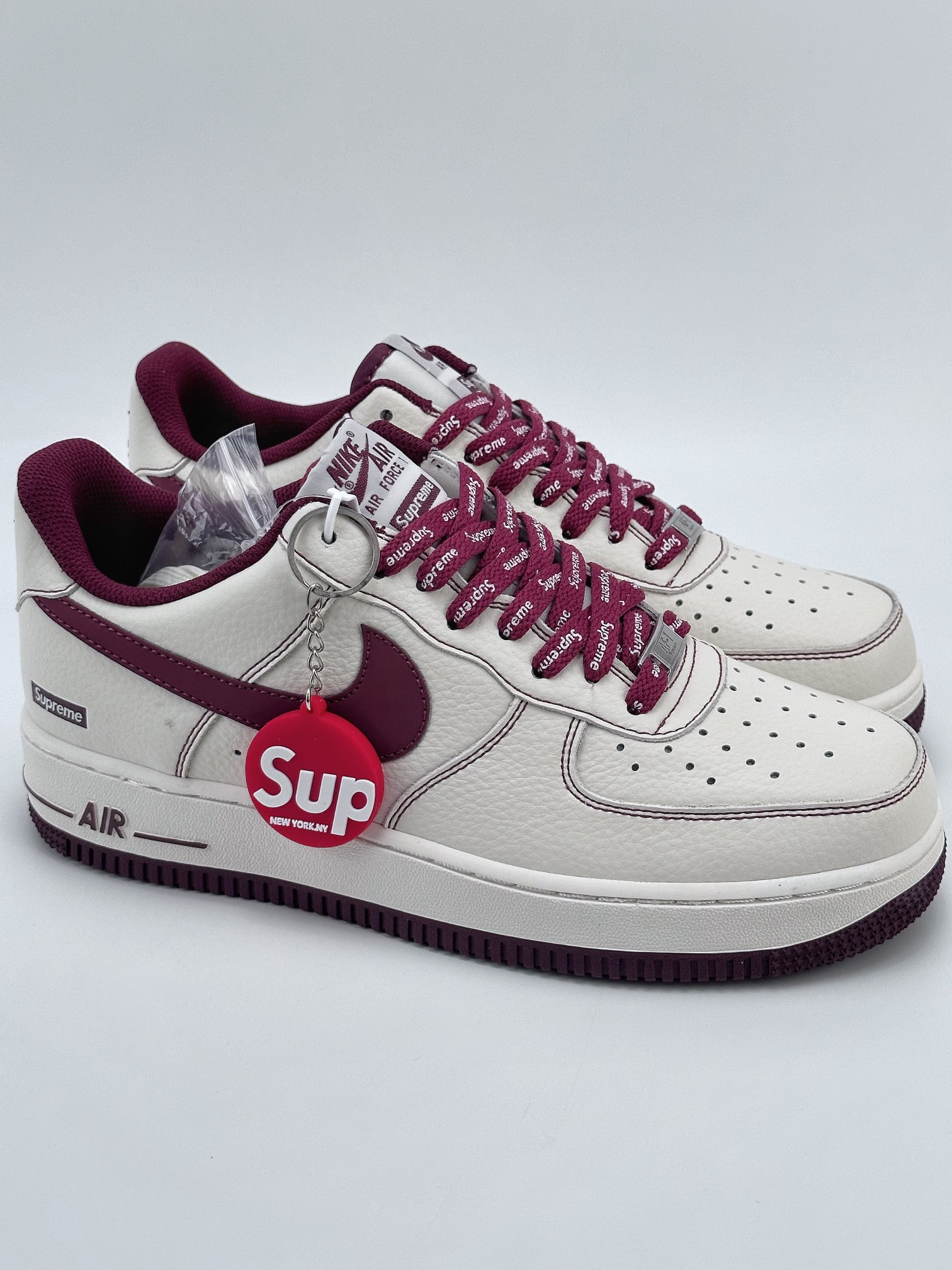 Nike Air Force 1 Low 07 x supreme white wine red starry sky SU0220-013