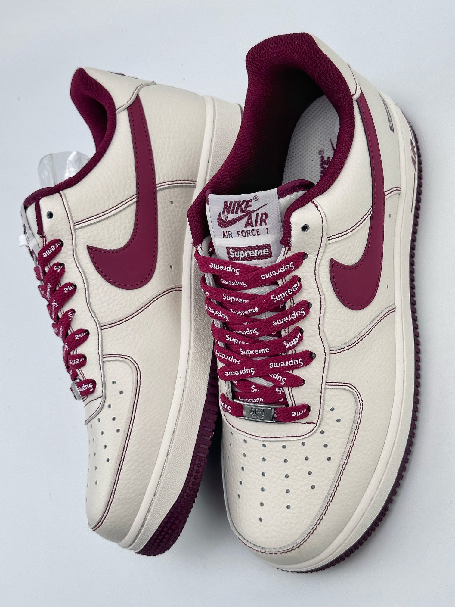 Nike Air Force 1 Low 07 x supreme white wine red starry sky SU0220-013