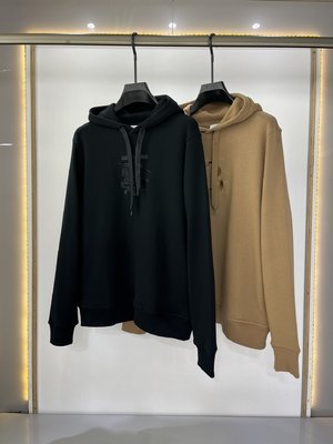 Burberry Clothing Hoodies Black Khaki Embroidery Unisex Fall/Winter Collection Hooded Top
