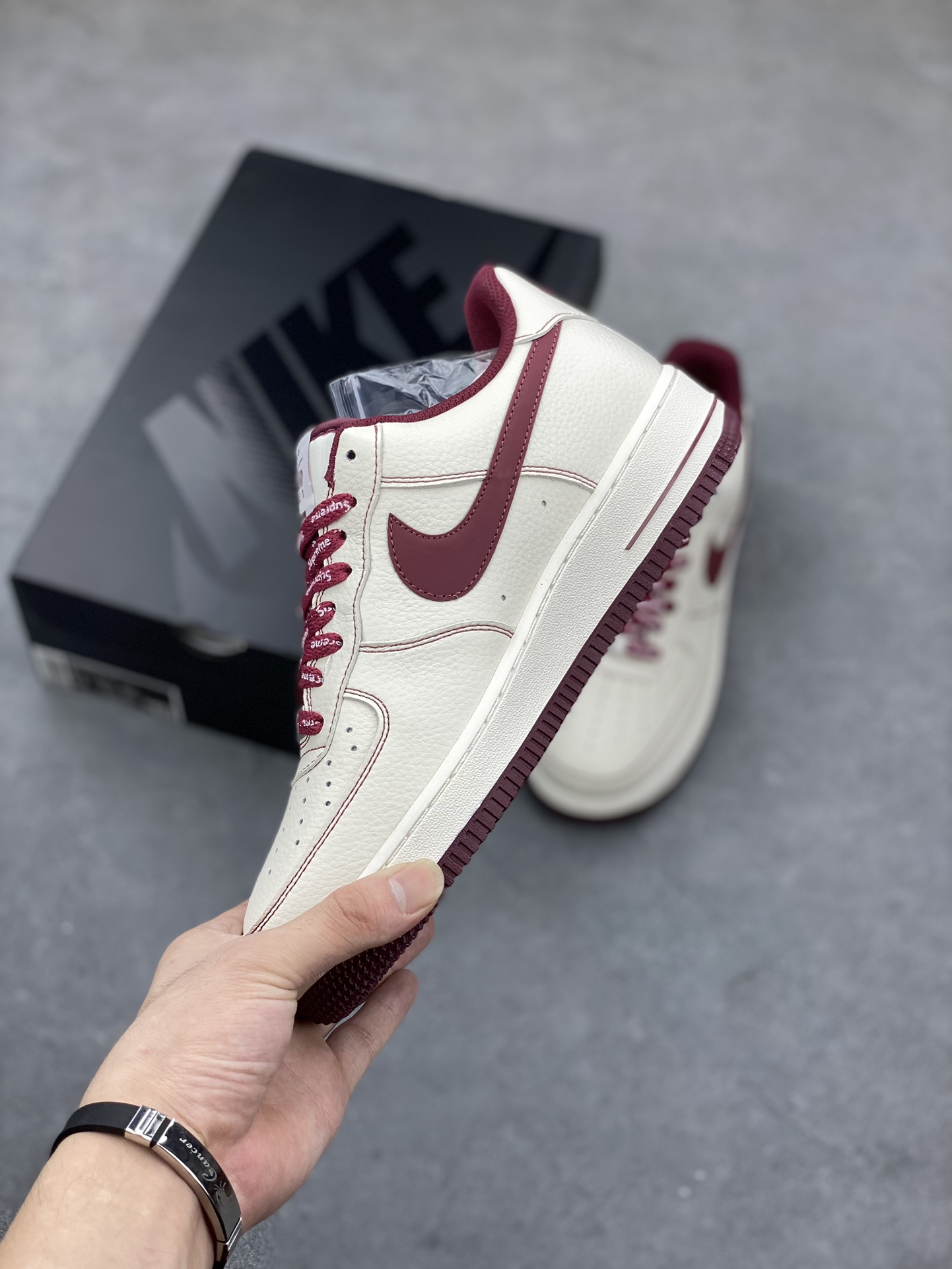 Nike Air Force 1 '07 Low Supreme Wine Red Sneakers - Limited Edition 4 i1694028152 1219 2