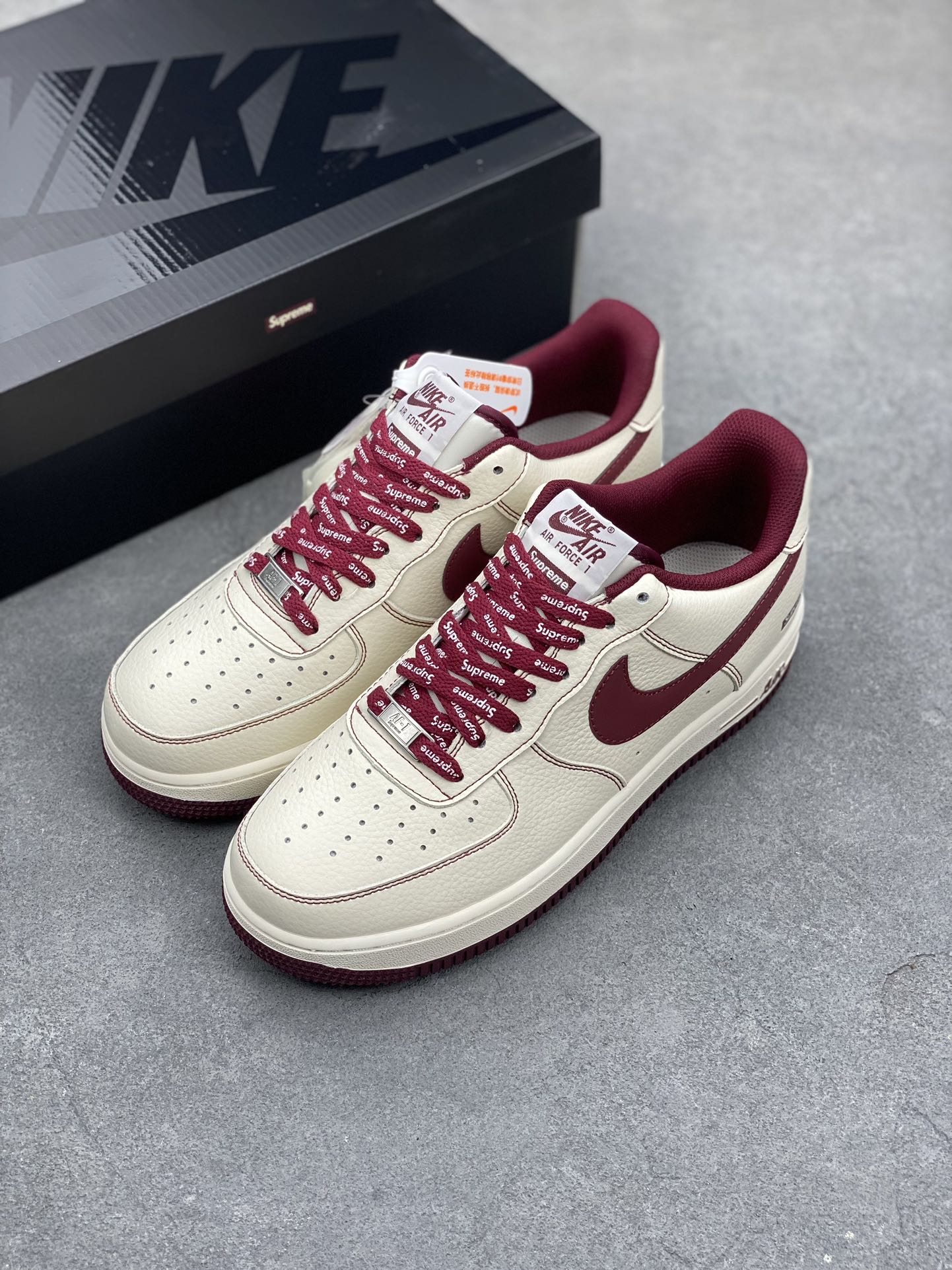 Nike Air Force 1 '07 Low Supreme Wine Red Sneakers - Limited Edition 9 i1694028152 3999 7