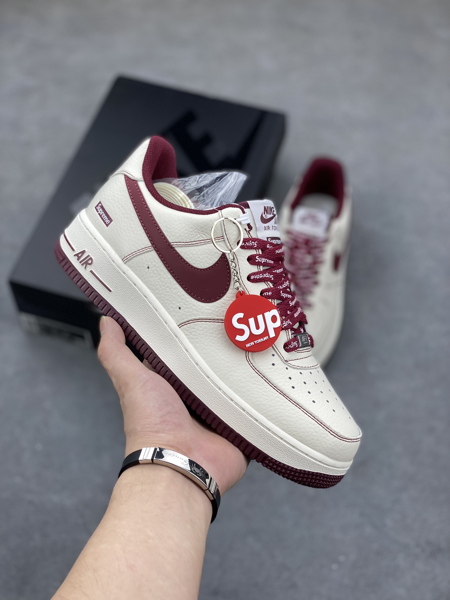Nike Air Force 1 '07 Low Supreme Wine Red Sneakers - Limited Edition 2 i1694028152 8831 0