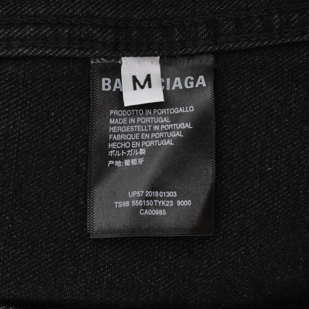 BALENCIAGA/巴黎世家 经典可乐徽标刺绣牛仔外套 2021早秋新款海浪刺绣海浪原版牛仔外套