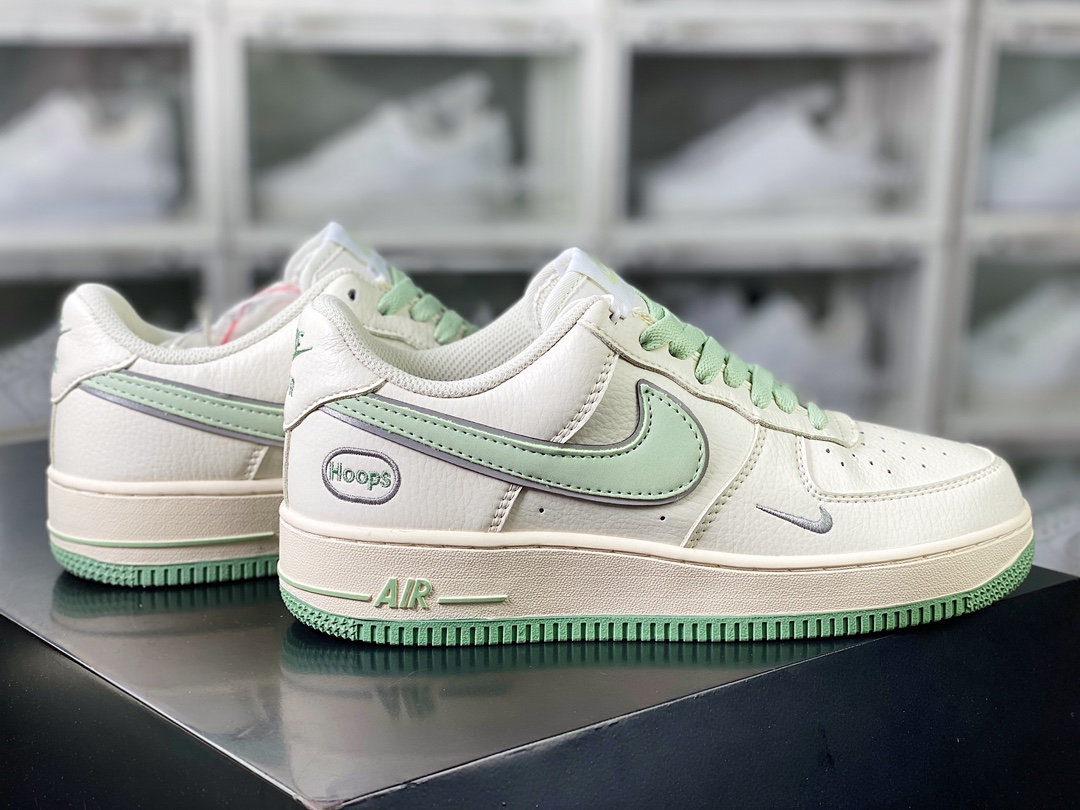 Air Force 1'07 Low EMB ”Beige/Mint/Hoops/Mini Swoosh” Air Force One low-top sneakers ”off-white mint green Hoops embroidered small hook” HP2369-007