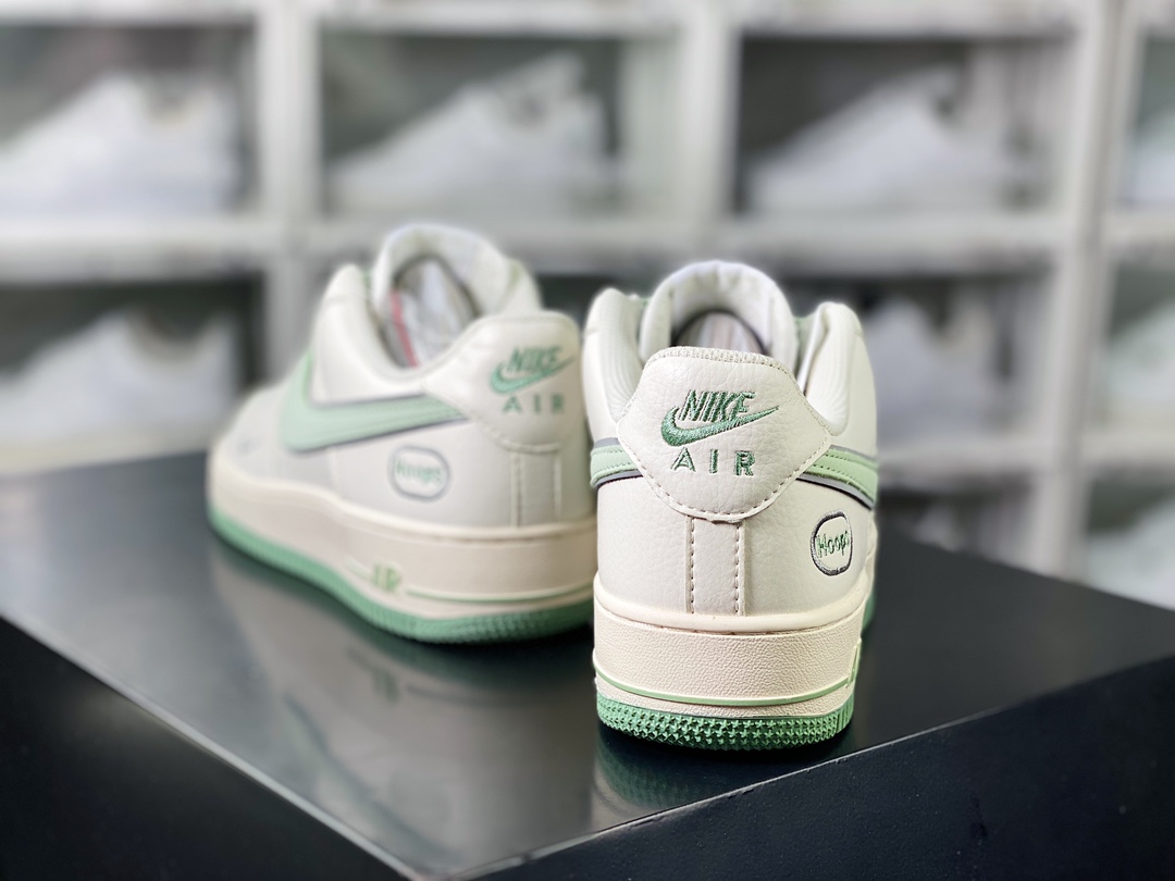 Air Force 1'07 Low EMB ”Beige/Mint/Hoops/Mini Swoosh” Air Force One low-top sneakers ”off-white mint green Hoops embroidered small hook” HP2369-007