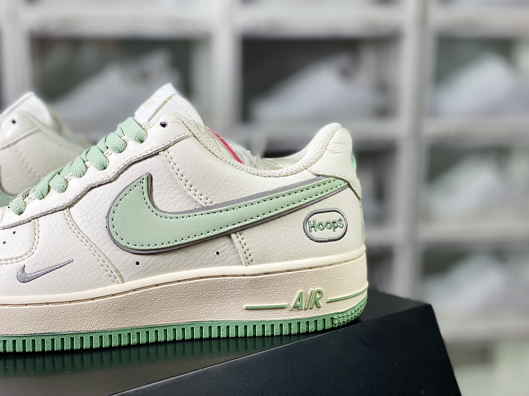 Air Force 1'07 Low EMB ”Beige/Mint/Hoops/Mini Swoosh” Air Force One low-top sneakers ”off-white mint green Hoops embroidered small hook” HP2369-007